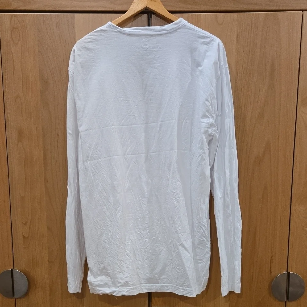 Psycho Bunny White Long Sleeve V-Neck Tee, VGUC, Made In Peru